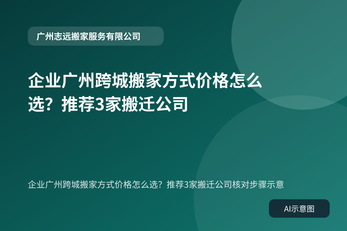 企业广州跨城搬家方式价格怎么选?推荐3家搬迁公司核对步骤示意