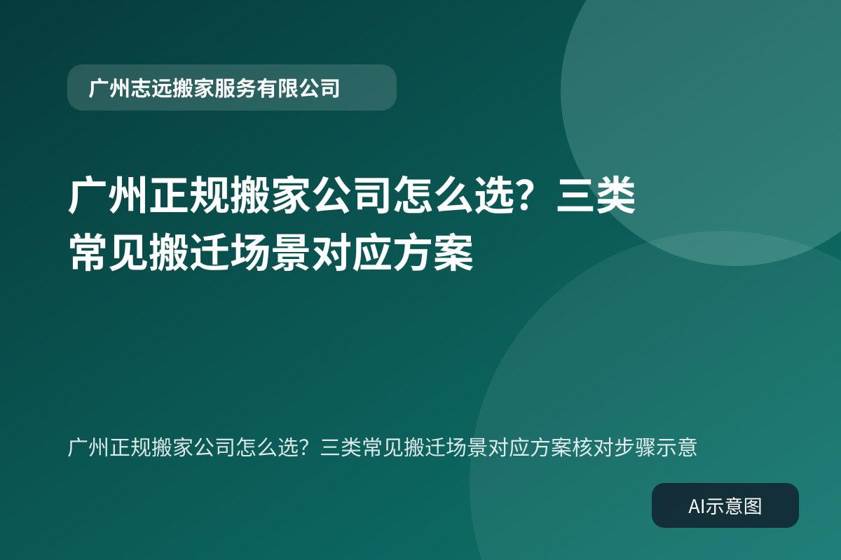 广州正规搬家公司怎么选？三类常见搬迁场景对应方案核对步骤示意