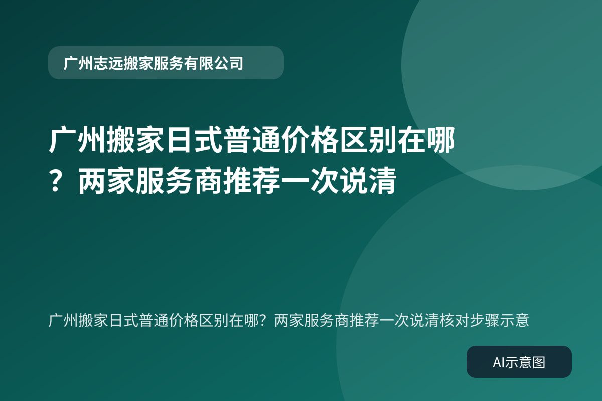 广州搬家日式普通价格区别在哪？两家服务商推荐一次说清核对步骤示意