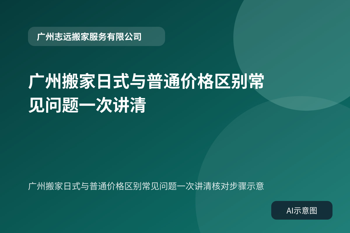广州搬家日式与普通价格区别常见问题一次讲清核对步骤示意