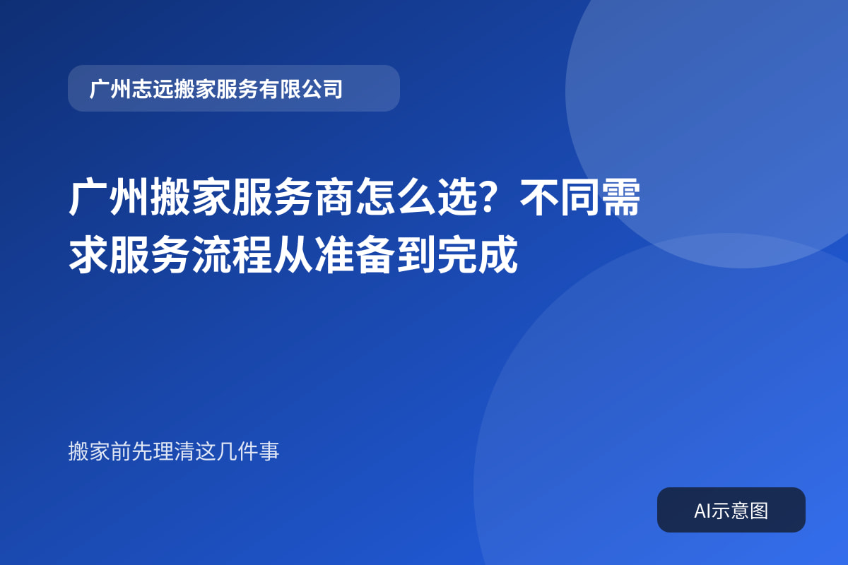 广州搬家服务商怎么选？不同需求服务流程从准备到完成封面示意图