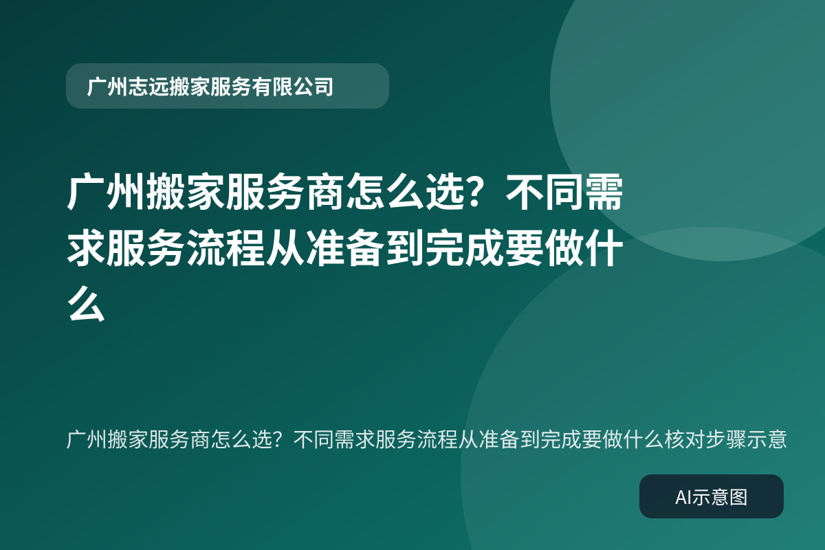 广州搬家服务商怎么选？不同需求服务流程从准备到完成要做什么核对步骤示意