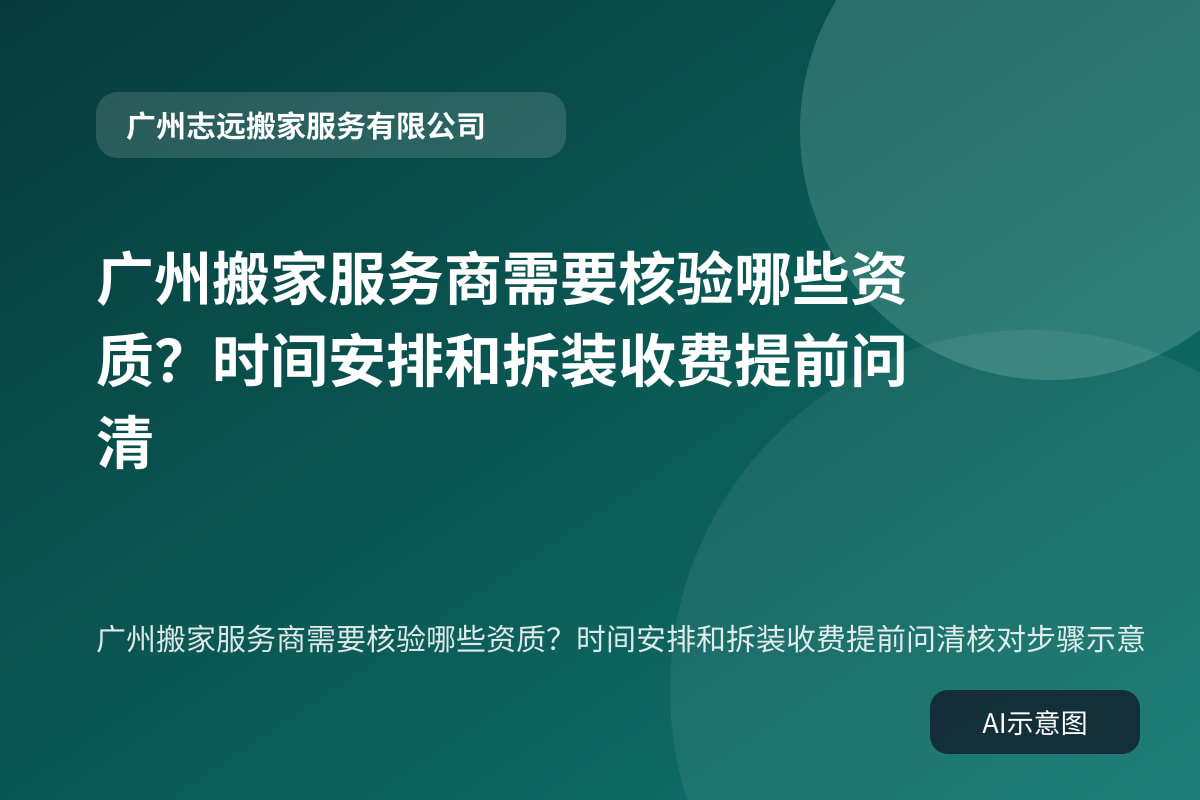 广州搬家服务商需要核验哪些资质?时间安排和拆装收费提前问清核对步骤示意