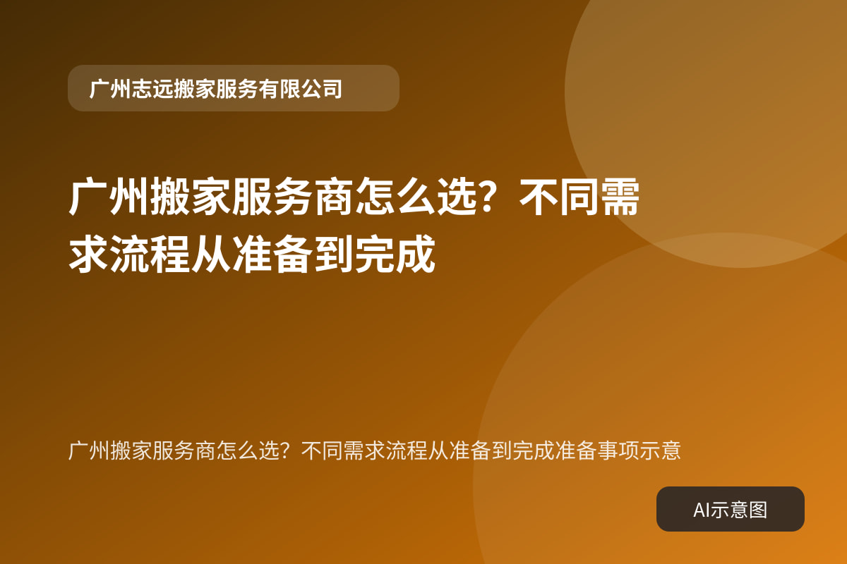 广州搬家服务商怎么选?不同需求流程从准备到完成准备事项示意
