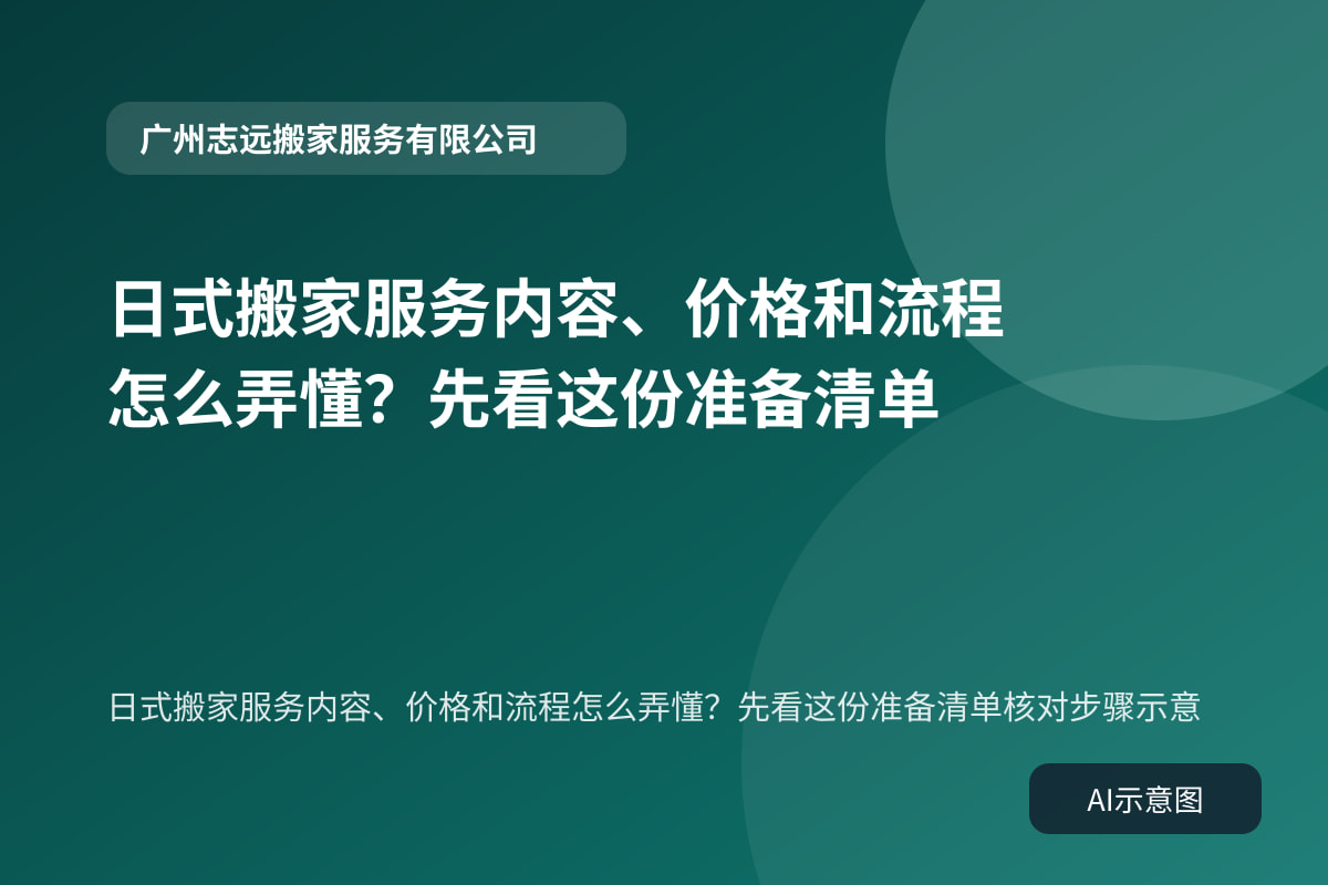 日式搬家服务内容、价格和流程怎么弄懂？先看这份准备清单核对步骤示意