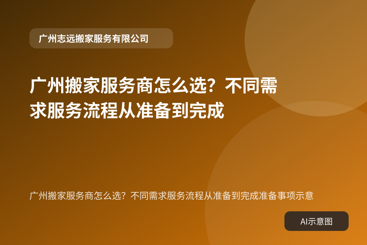 广州搬家服务商怎么选?不同需求服务流程从准备到完成准备事项示意