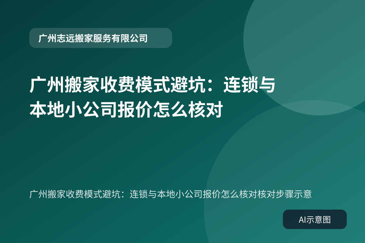 广州搬家收费模式避坑:连锁与本地小公司报价怎么核对核对步骤示意