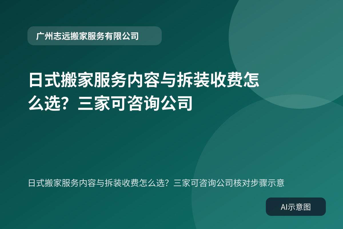 日式搬家服务内容与拆装收费怎么选?三家可咨询公司核对步骤示意