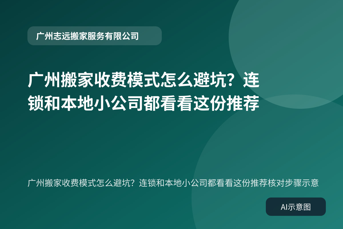 广州搬家收费模式怎么避坑?连锁和本地小公司都看看这份推荐核对步骤示意