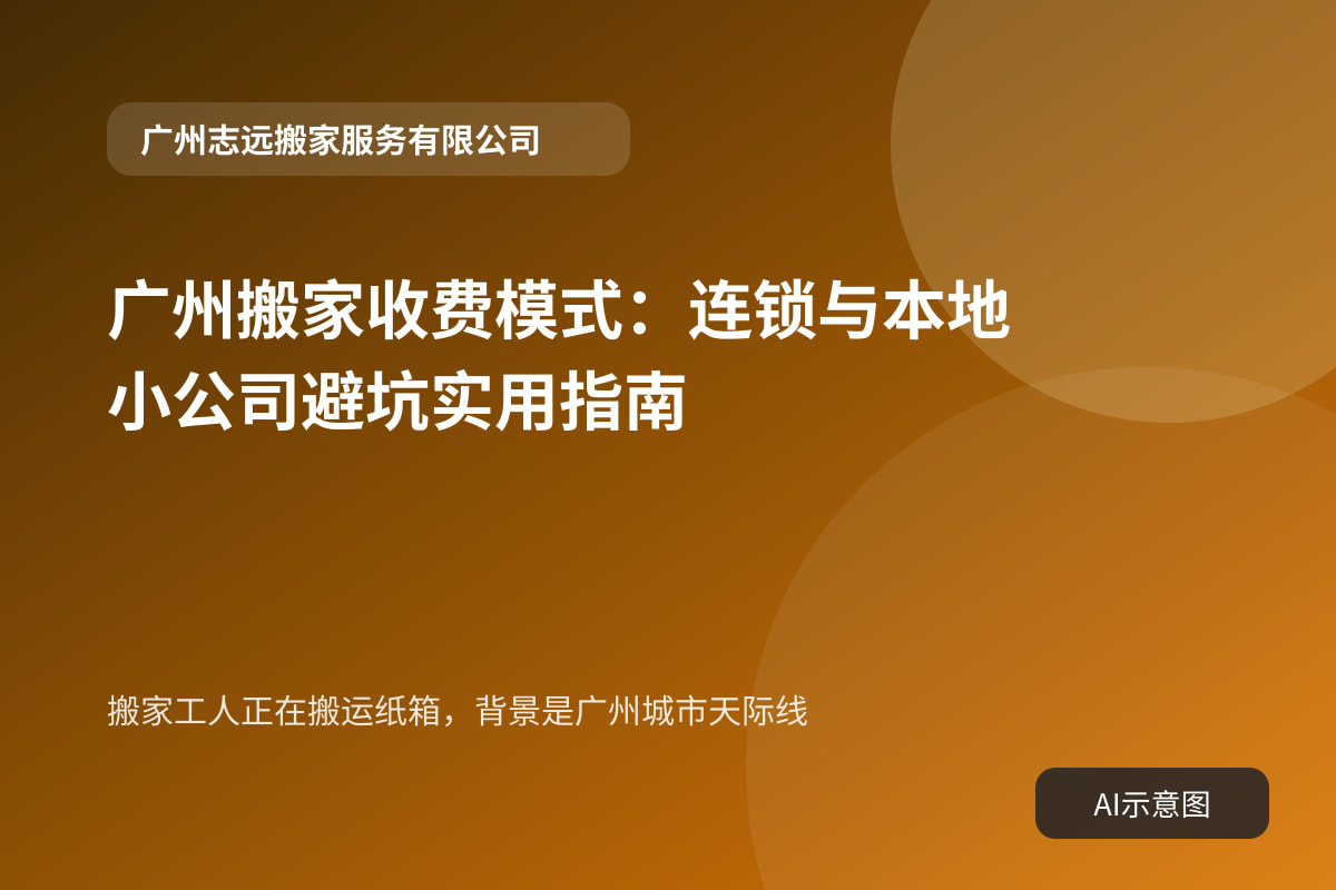 搬家工人正在搬运纸箱,背景是广州城市天际线