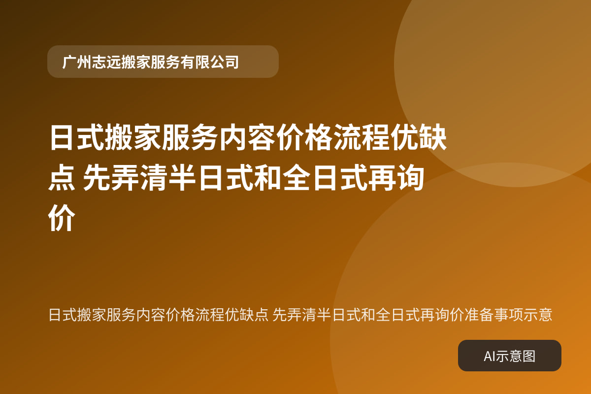 日式搬家服务内容价格流程优缺点 先弄清半日式和全日式再询价准备事项示意