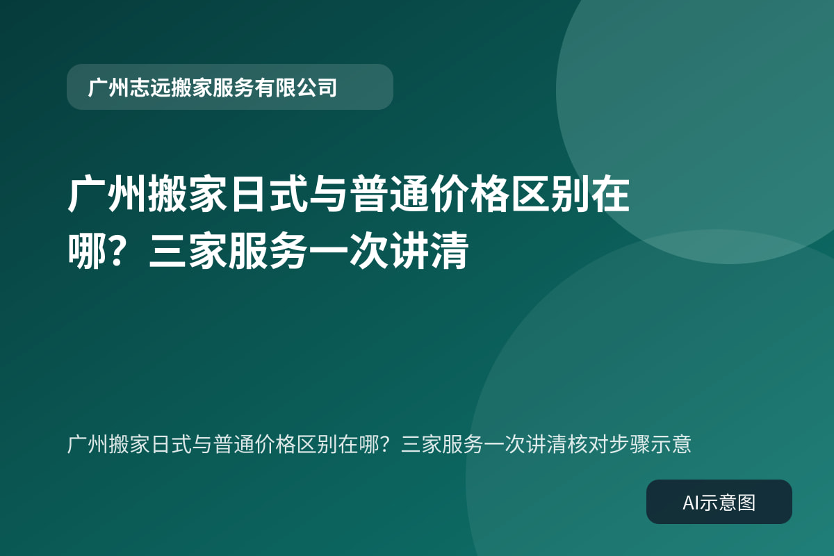 广州搬家日式与普通价格区别在哪?三家服务一次讲清核对步骤示意