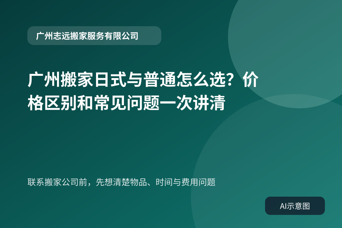 联系搬家公司前，先想清楚物品、时间与费用问题