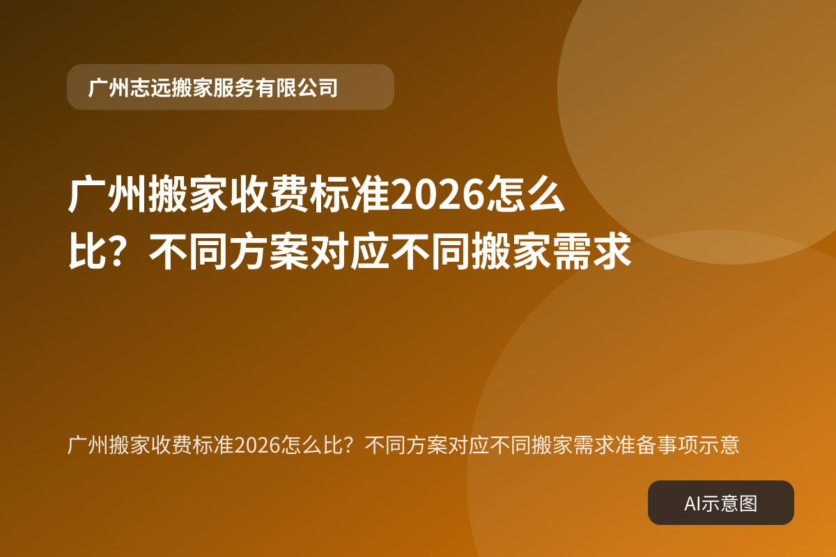 广州搬家收费标准2026怎么比？不同方案对应不同搬家需求准备事项示意