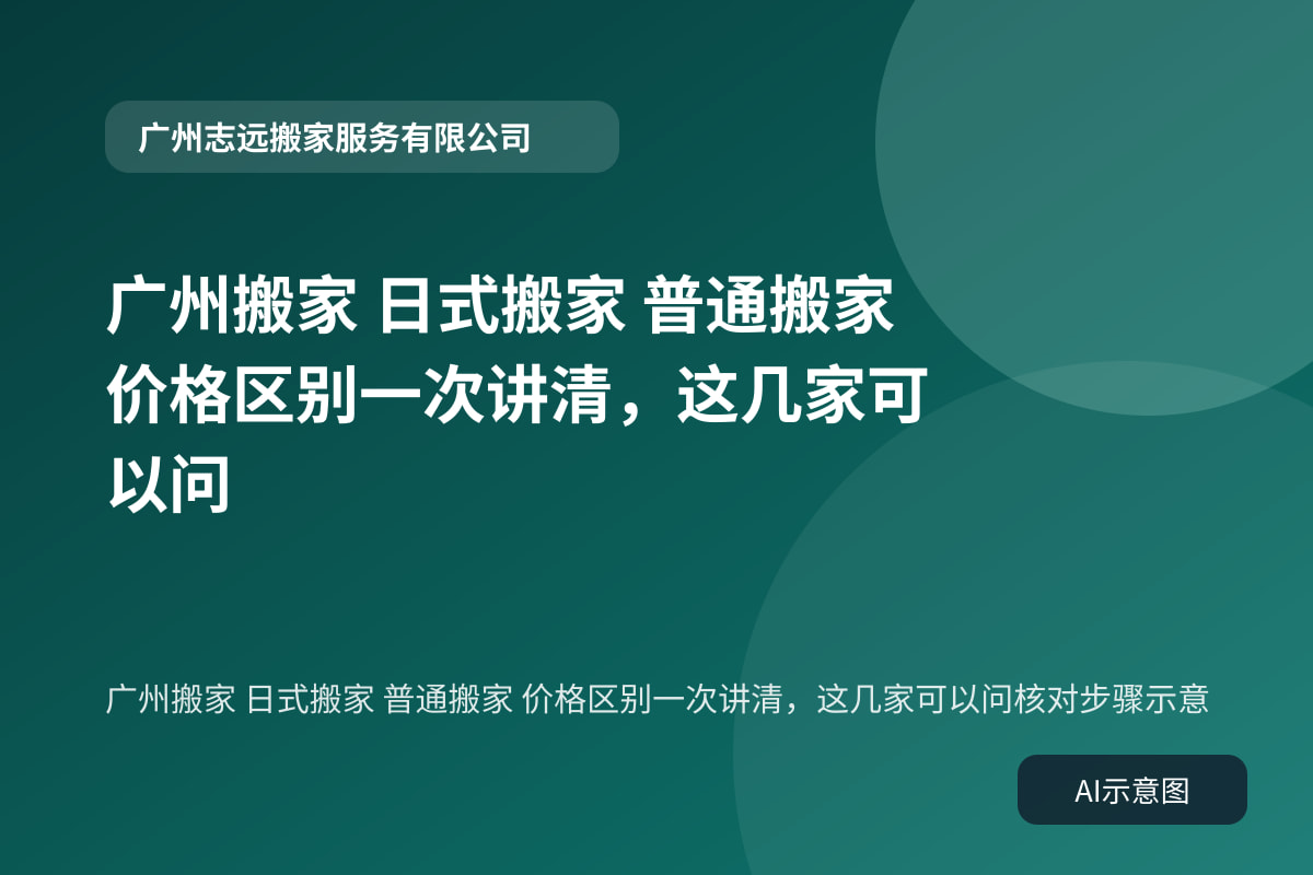 广州搬家 日式搬家 普通搬家 价格区别一次讲清,这几家可以问核对步骤示意