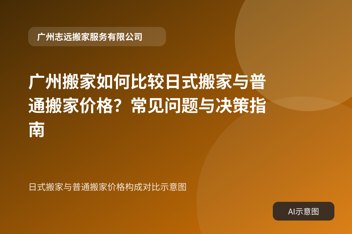 日式搬家与普通搬家价格构成对比示意图