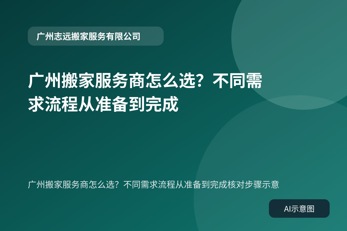 广州搬家服务商怎么选?不同需求流程从准备到完成核对步骤示意