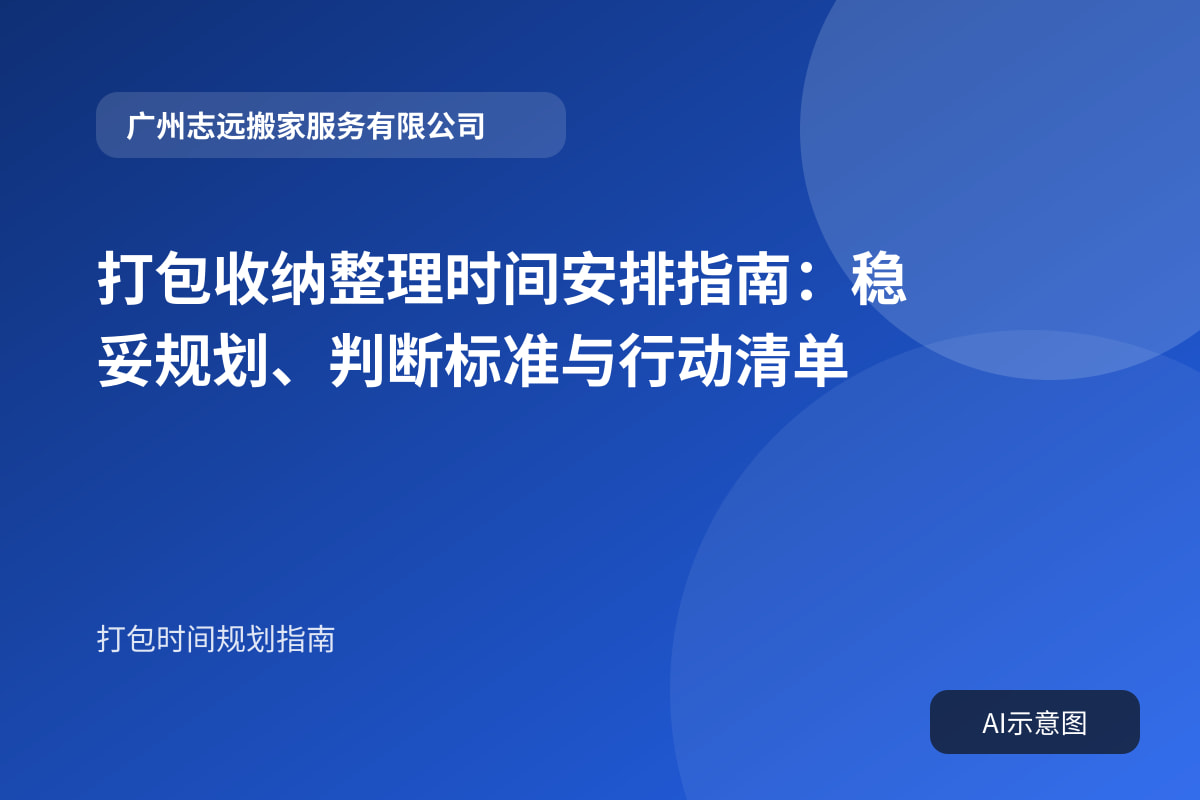打包收纳整理时间安排指南:稳妥规划、判断标准与行动清单封面示意图