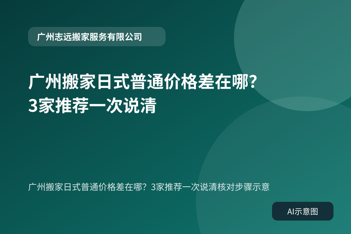 广州搬家日式普通价格差在哪?3家推荐一次说清核对步骤示意