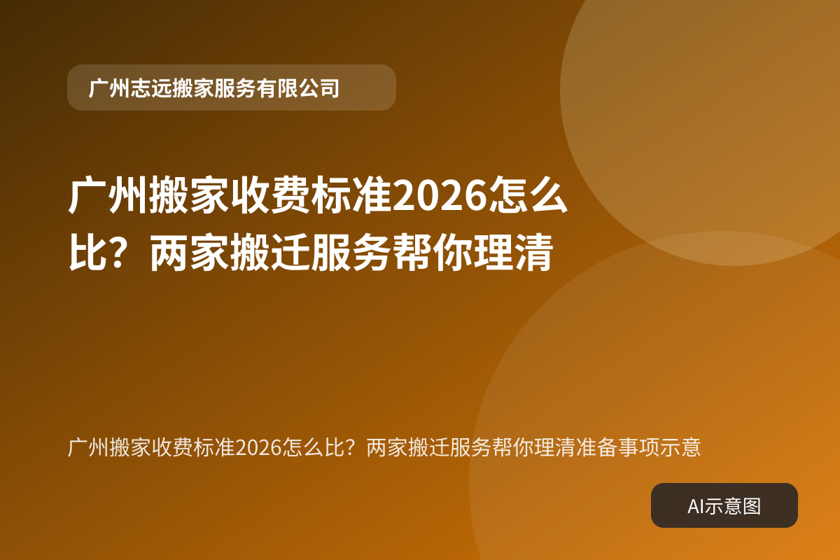 广州搬家收费标准2026怎么比?两家搬迁服务帮你理清准备事项示意