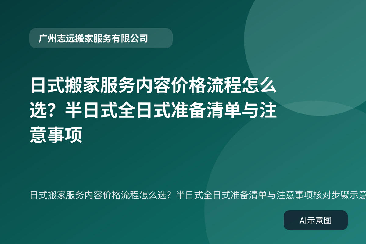 日式搬家服务内容价格流程怎么选?半日式全日式准备清单与注意事项核对步骤示意