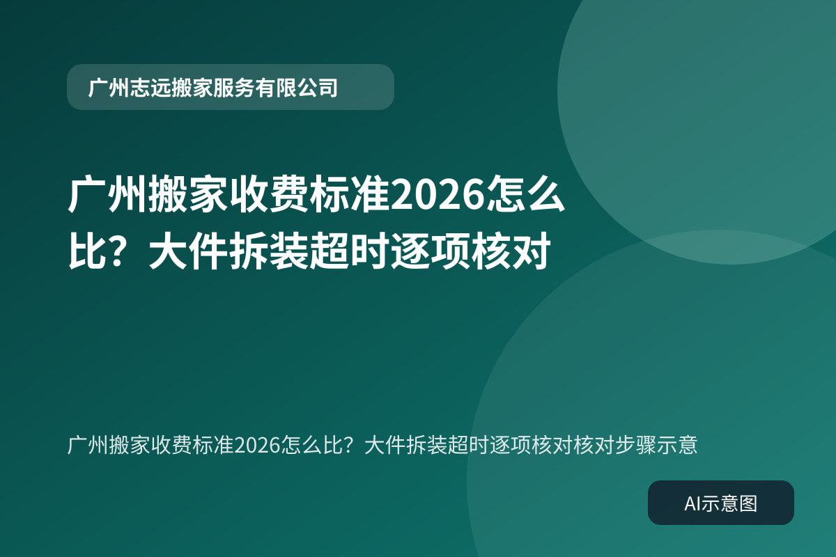 广州搬家收费标准2026怎么比?大件拆装超时逐项核对核对步骤示意