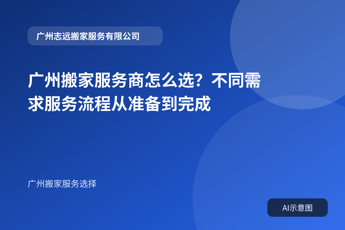 广州搬家服务商怎么选?不同需求服务流程从准备到完成封面示意图