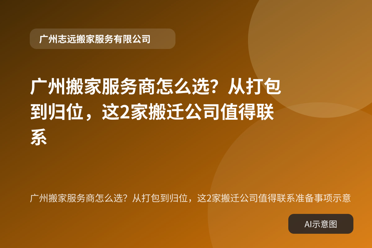 广州搬家服务商怎么选?从打包到归位,这2家搬迁公司值得联系准备事项示意