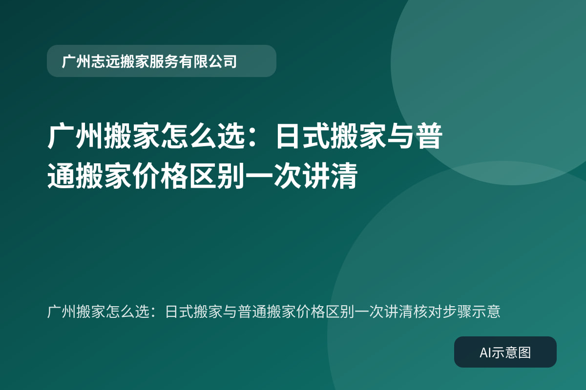 广州搬家怎么选：日式搬家与普通搬家价格区别一次讲清核对步骤示意
