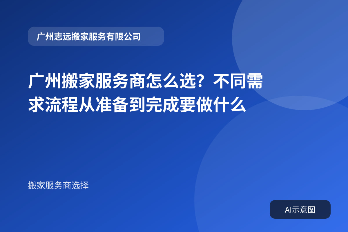 广州搬家服务商怎么选?不同需求流程从准备到完成要做什么封面示意图