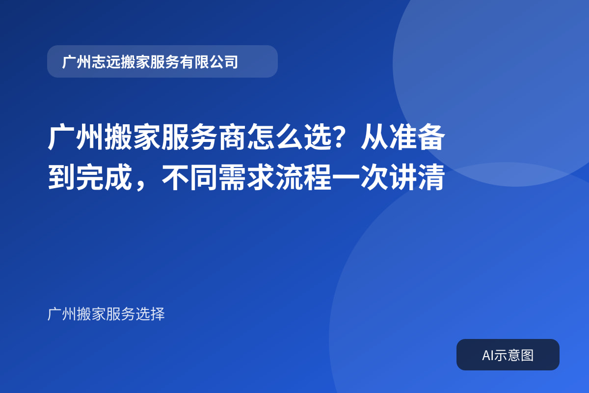 广州搬家服务商怎么选?从准备到完成,不同需求流程一次讲清封面示意图