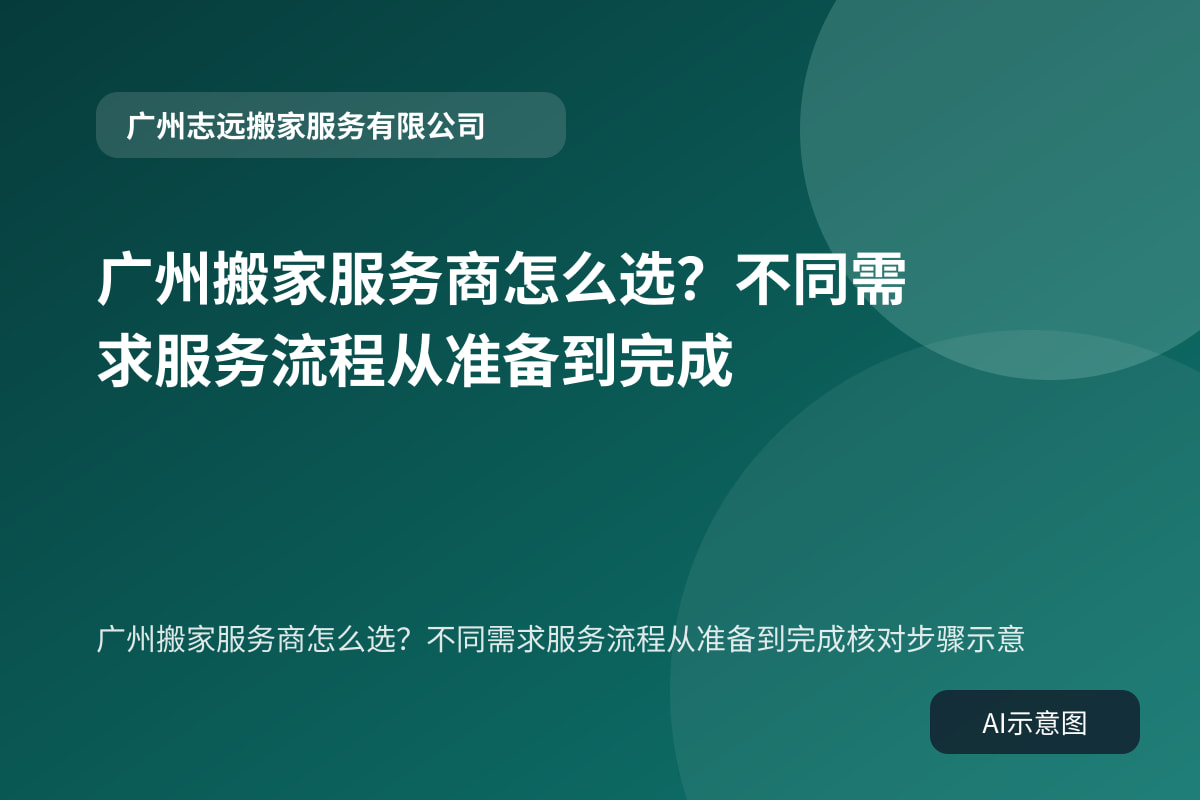 广州搬家服务商怎么选?不同需求服务流程从准备到完成核对步骤示意