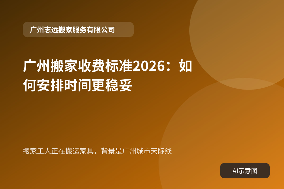 搬家工人正在搬运家具,背景是广州城市天际线